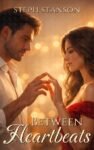Premade sweet romance book cover featuring a couple facing each other with hands nearly touching in warm golden bokeh light, intimate and tender mood.