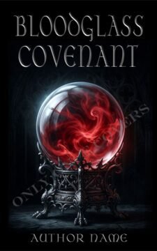 Glowing red crystal sphere in an ornate black stand against a dark gothic background.