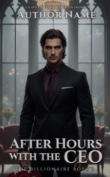 After Hours with the CEO | Only Once Covers A premade billionaire romance cover with suited CEO hero in a candlelit mansion, after-hours night mood.