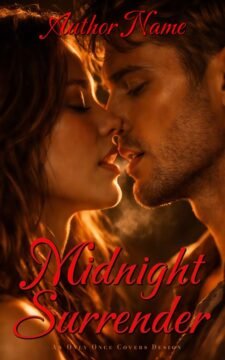 Premade spicy contemporary romance book cover featuring a close-up couple in a heated near-kiss under warm amber light with subtle smoke, intense chemistry.